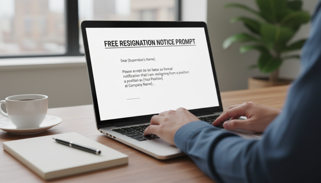Free Resignation notice prompt