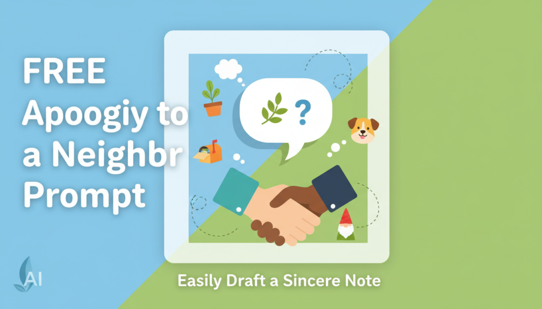 Free Apology to a neighbor prompt