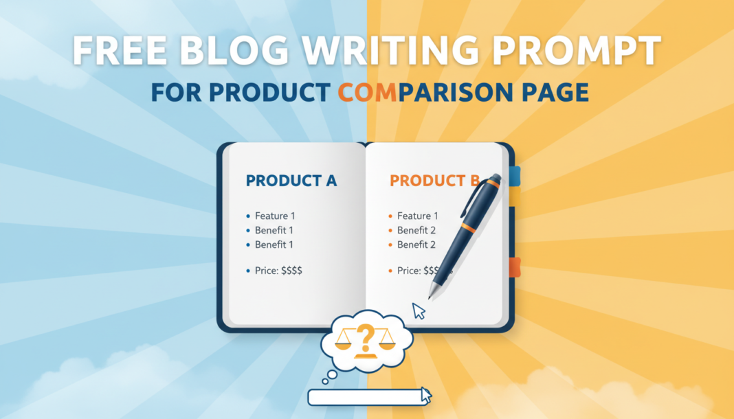 Free Blog Writing Prompt For Product Comparison Page