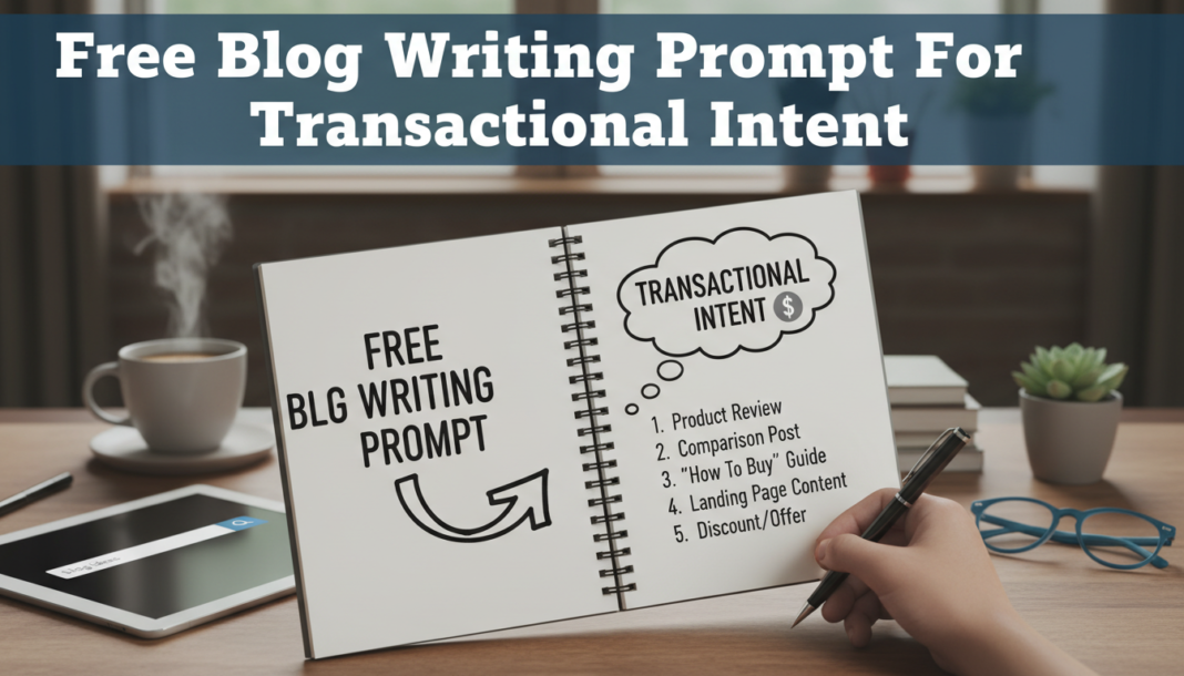Free Blog Writing Prompt For Transactional Intent