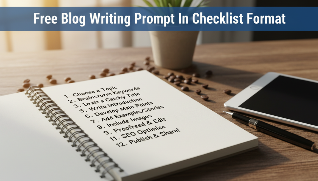 Free Blog Writing Prompt In Checklist Format