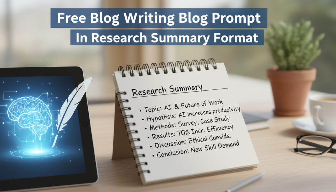 Free Blog Writing Prompt In Research Summary Format Free Blog Writing Prompt In Research Summary Format