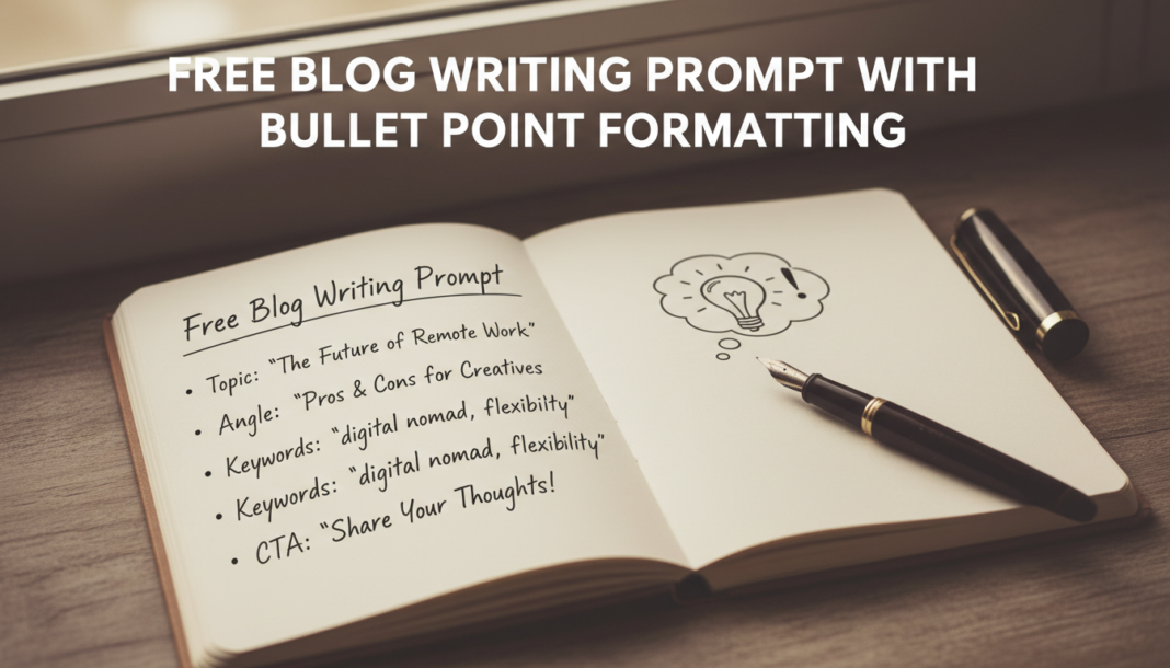 Free Blog Writing Prompt With Bullet Point Formatting