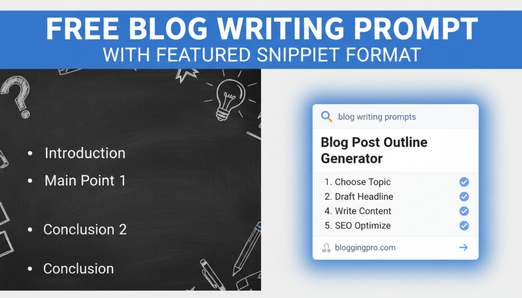 Free Blog Writing Prompt With Featured Snippet Format