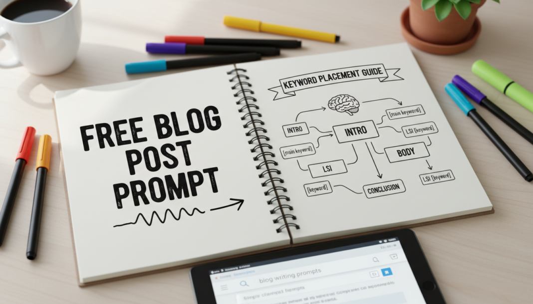 Free Blog Writing Prompt With Keyword Placement Guide