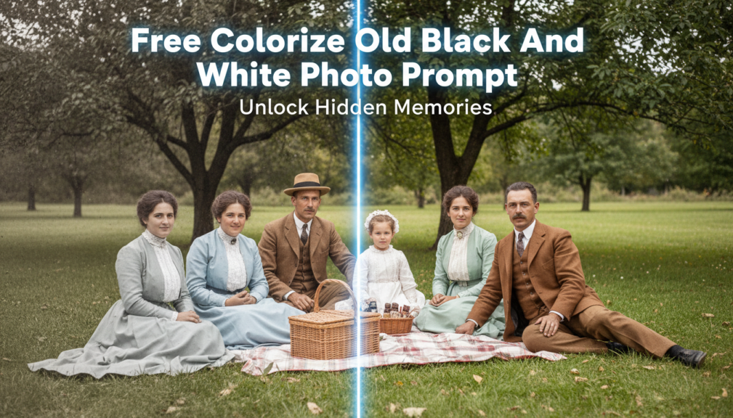 Free Colorize Old Black And White Photo Prompt