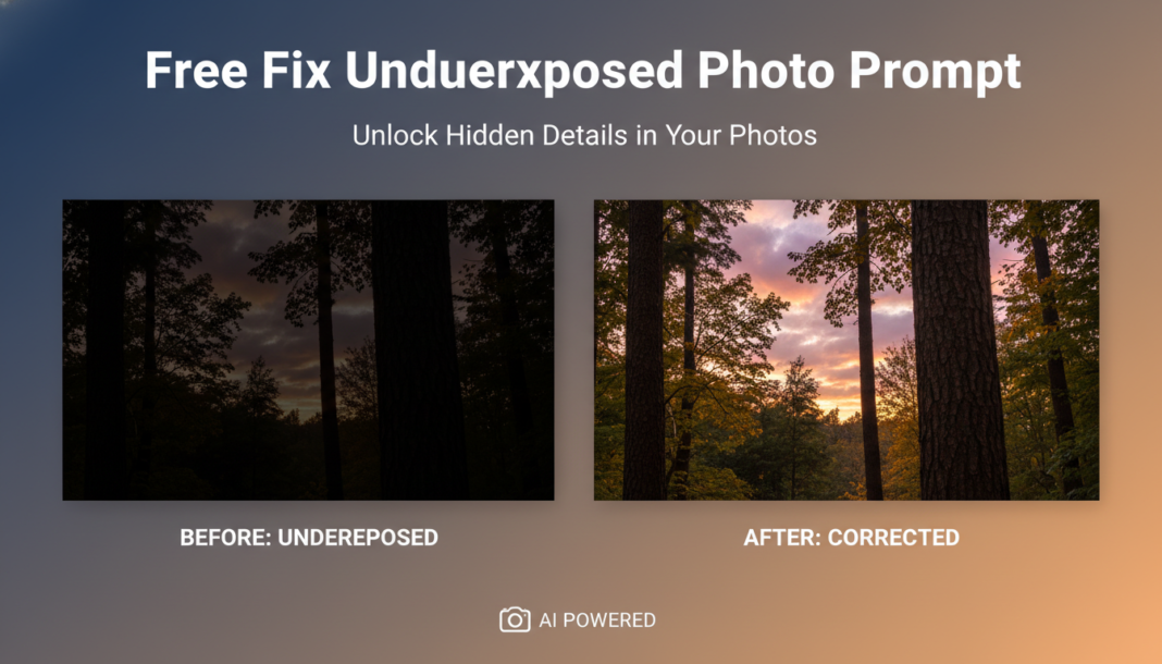Free Fix Underexposed Photo Prompt
