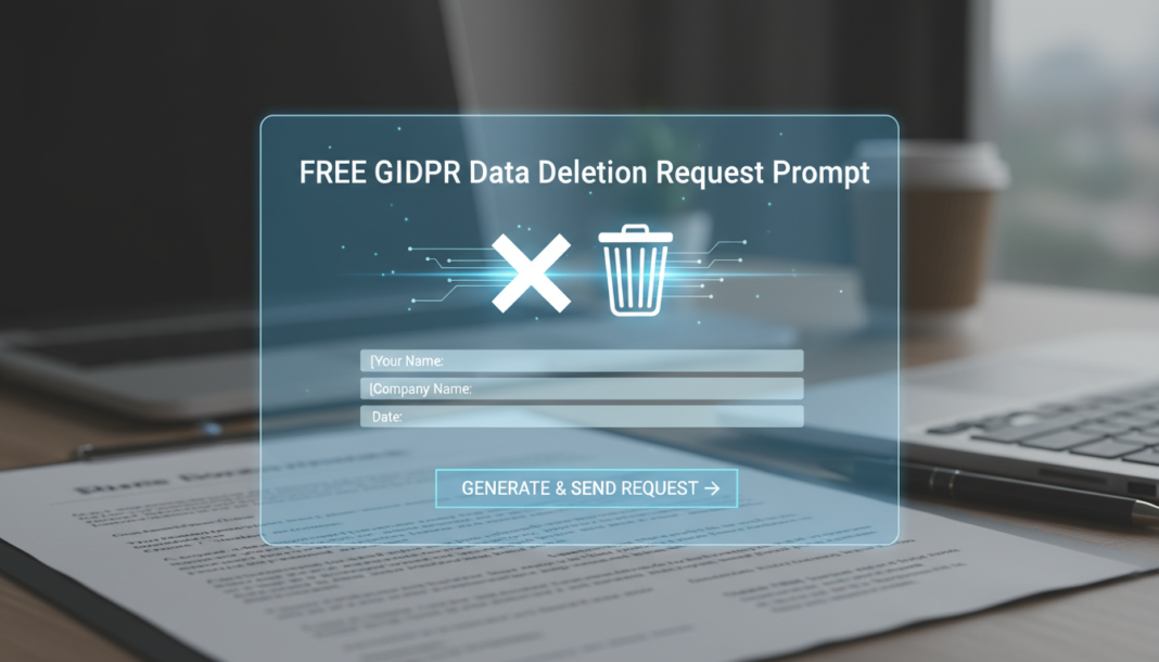 Free GDPR data deletion request prompt