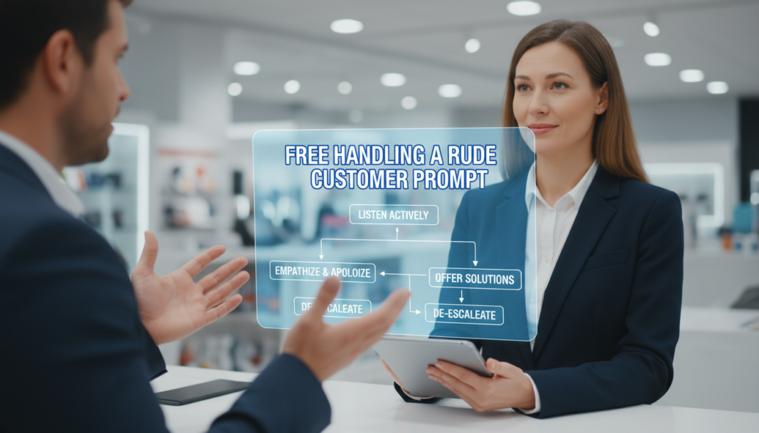 Free Handling a rude customer prompt