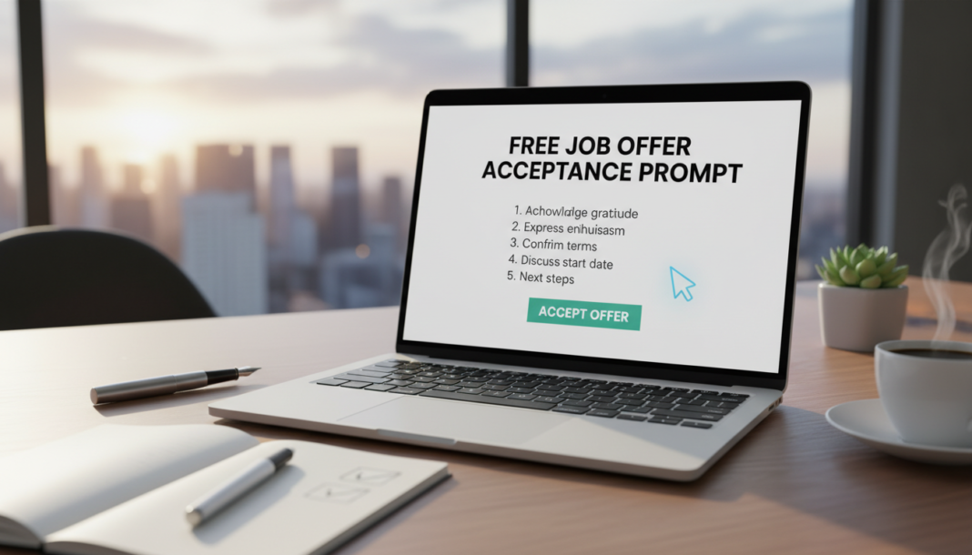 Free Job offer acceptance prompt
