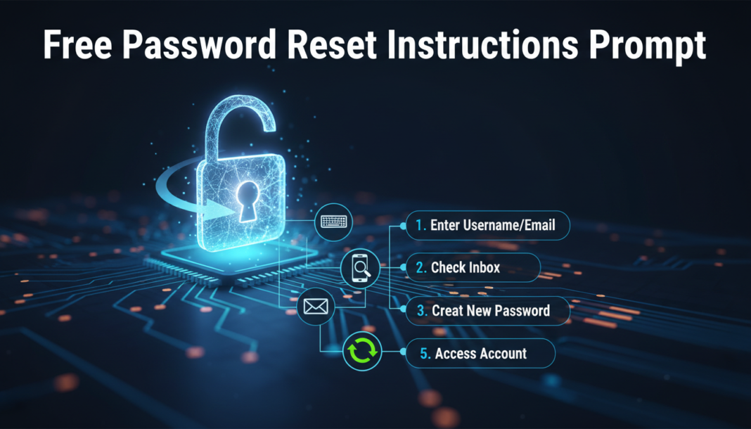 Free Password reset instructions prompt
