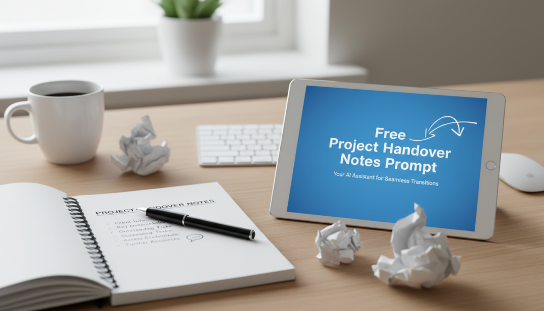 Free Project handover notes prompt