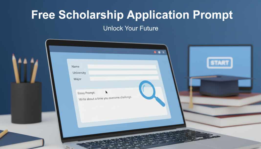 Free Scholarship application prompt