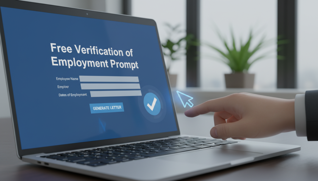 Free Verification of employment prompt