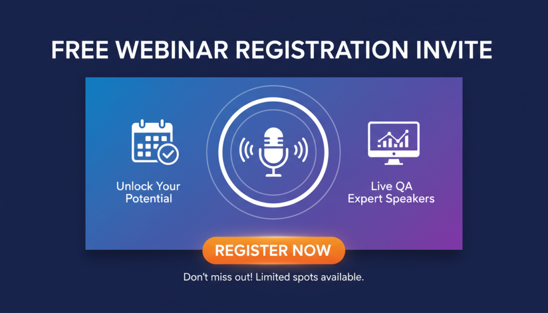 Free Webinar registration invite prompt